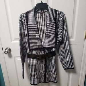 Fever belted sweater jacket